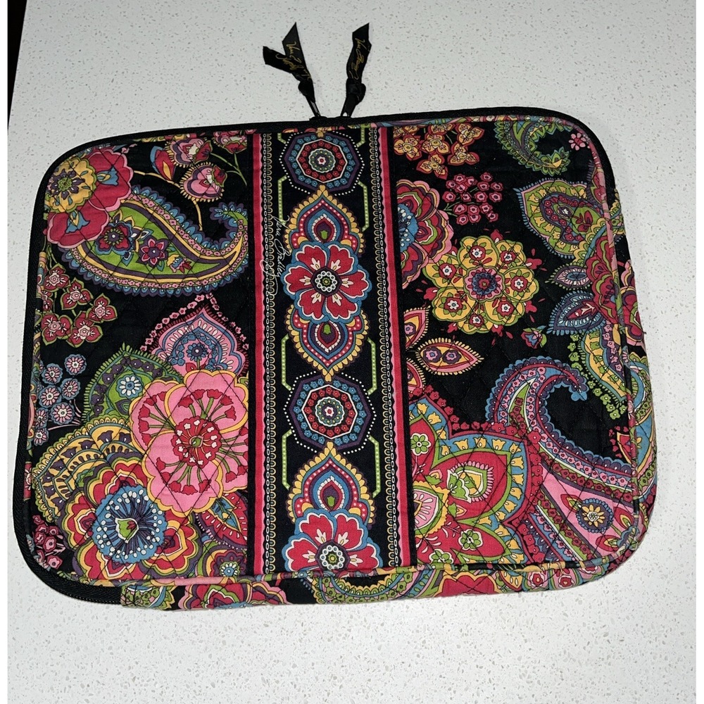 Vera Bradley Floral Quilted Laptop Sleeve Case Zip Around Tablet Ipad